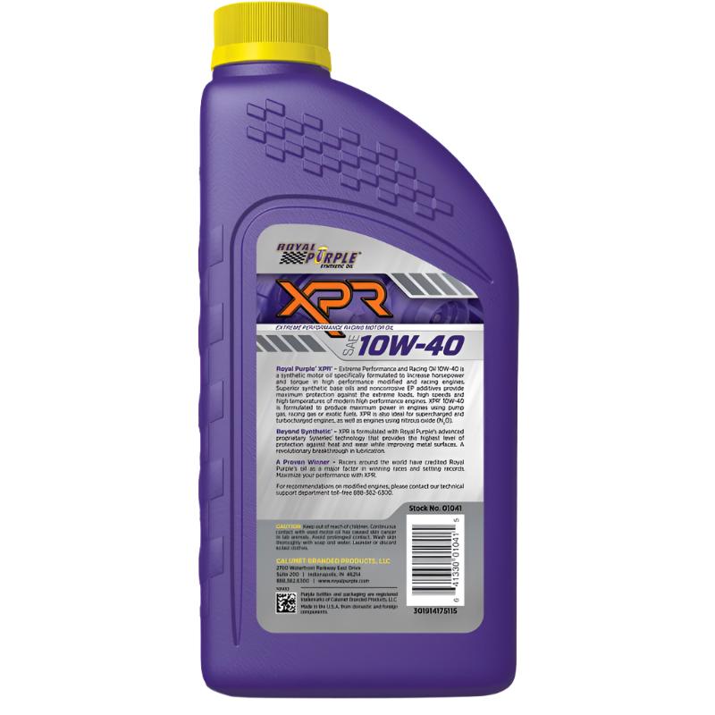 RLP06041-Royal Purple XPR Synthetic Extreme Performance 10W-40 Racing Oil - 1 Quart-Motor Oils-Royal Purple