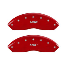 Load image into Gallery viewer, MGP16077SMGPRD-MGP 4 Caliper Covers Engraved Front &amp; Rear MGP Red finish silver ch-Caliper Covers-MGP