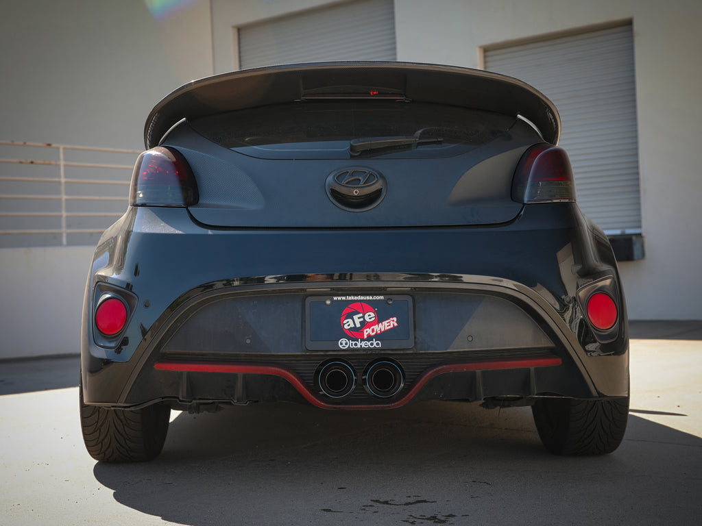 aFe aFe Takeda 2-1/2in to 3in SS-304 Cat-Back Exhaust w/ Blue Flame Tips 13-17 Hyundai Veloster L4-1.6L