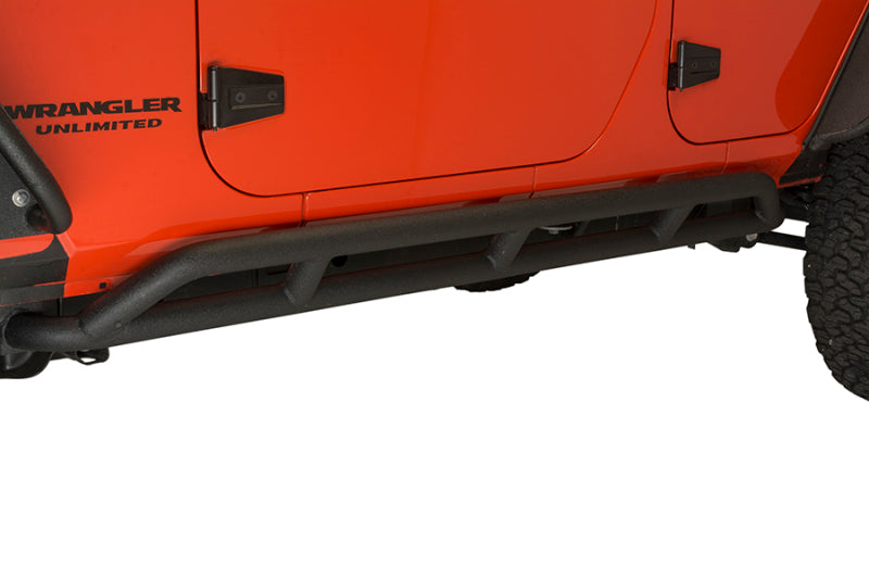 FBOFB23009-Fishbone Offroad 07-18 Jeep JK 4 Door Wrangler JK Steel Rock Sliders - Blk Textured Powdercoat-Steps-Fishbone Offroad