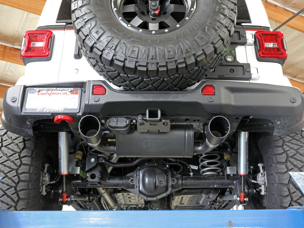 aFe aFe Rebel Series 409 Stainless Steel Cat-Back Exhaust 18-21 Jeep Wrangler JL 2.0L (t) - Black Tip