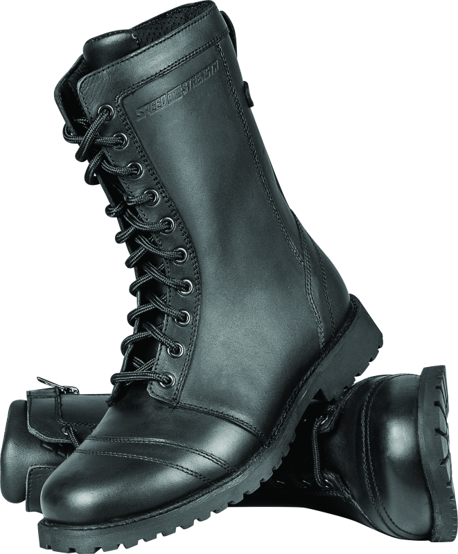 SAS880477-Speed and Strength Fast Times Leather Boots Black Womens - 8-Motorcycle Boots-Speed and Strength