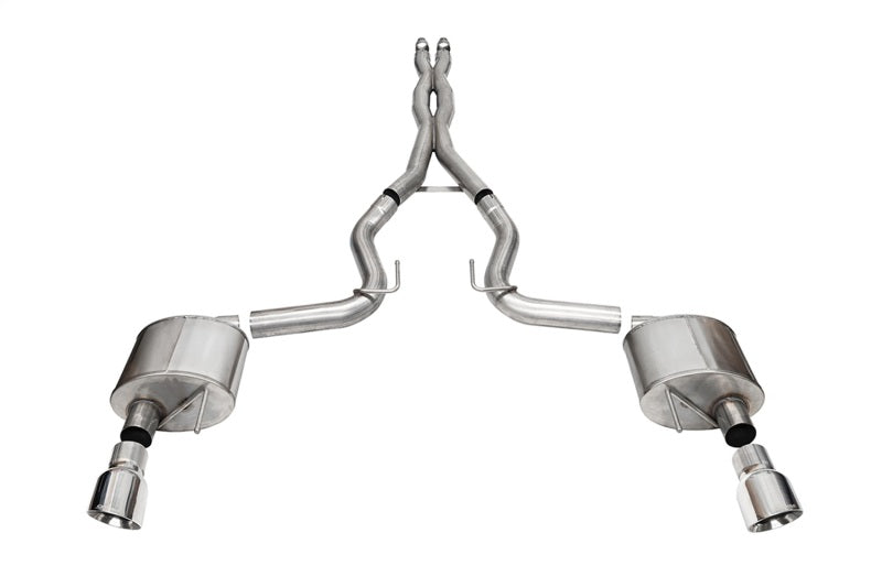 Corsa 2024 Ford Mustang GT Xtreme Cat-Back Exhaust Sys. 3.0in Dual Rear Exit w/4.5in Pro Series Tips-Catback-CORSA Performance