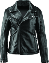 Load image into Gallery viewer, RIV094376-River Road Ironclad Classic Leather Jacket Black Womens - Small-Jackets - Leather-River Road