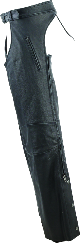 RIV094440-River Road Longhaul Leather Chaps Black - Large-Pants-River Road