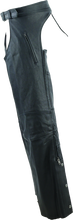 Load image into Gallery viewer, RIV094440-River Road Longhaul Leather Chaps Black - Large-Pants-River Road