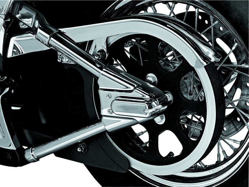 KUR8256-Kuryakyn Swingarm Cover Kit - Unlighted 00-07 Softail Models Chrome-Swingarms-Kuryakyn
