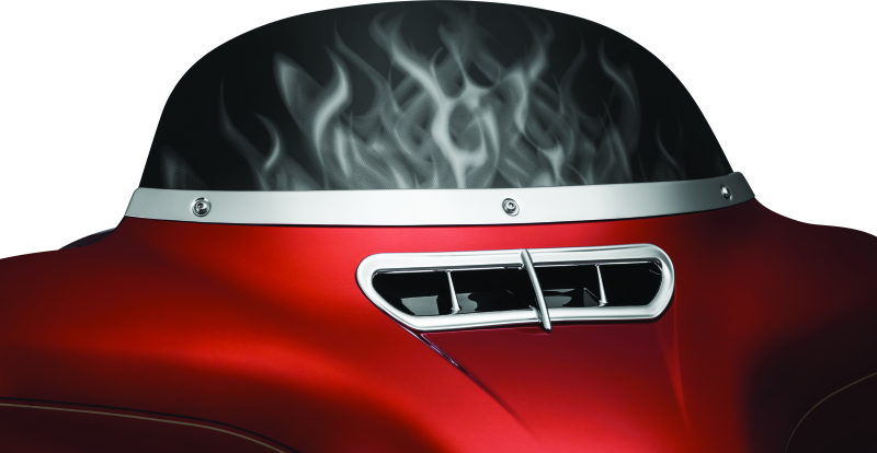 KUR1387-Kuryakyn Smooth Windshield Trim 14-Up Touring Chrome-Exterior Trim-Kuryakyn