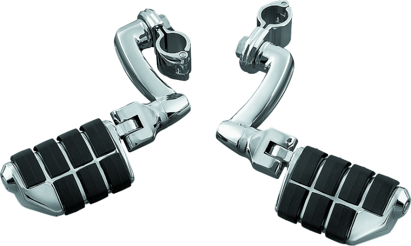 KUR7980-Kuryakyn Dually ISO Pegs With 1inch Clamp Chrome (Pair)-Footpegs-Kuryakyn