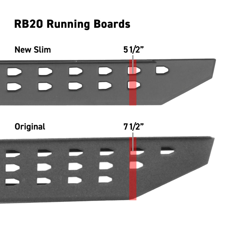 GOR69400068SPC-Go Rhino RB20 Slim Running Boards - Universal 68in. - Tex. Blk-Running Boards-Go Rhino