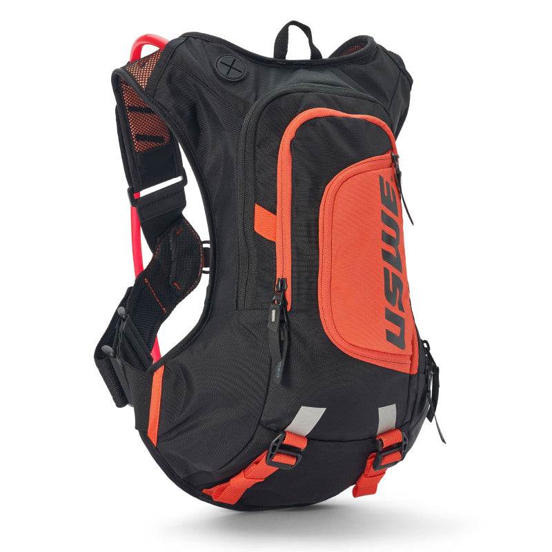 USW2123438-USWE Moto Hydro Hydration Pack 12L - Black/Factory Orange-Bags - Hydration Packs-USWE