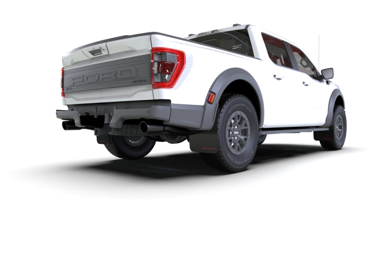 RALMF73-UR-BLK-RD-Rally Armor 21-23 Ford F-150 Raptor Black UR Mud Flap w/ Red Logo-Mud Flaps-Rally Armor