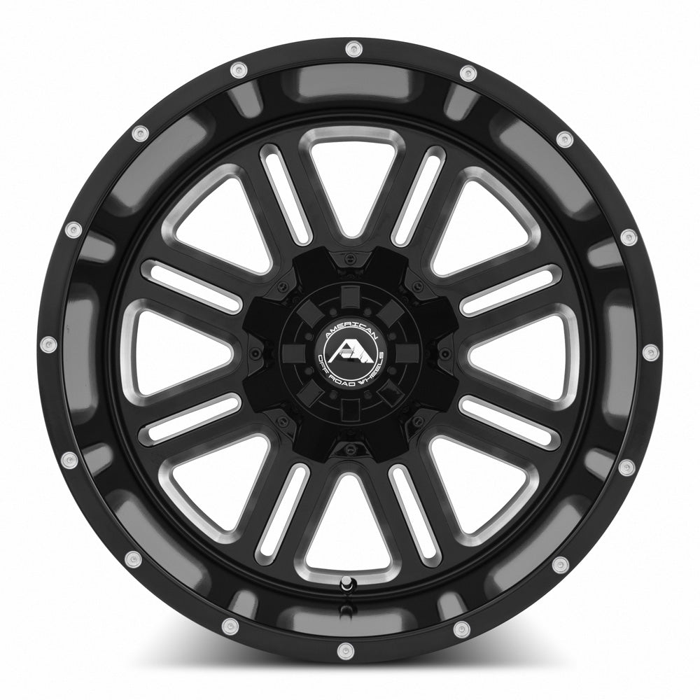 American Off-Road Wheels American Off-Road A106 20x14 -76 8x6.5mm 125.2mm Black Milled Spoke