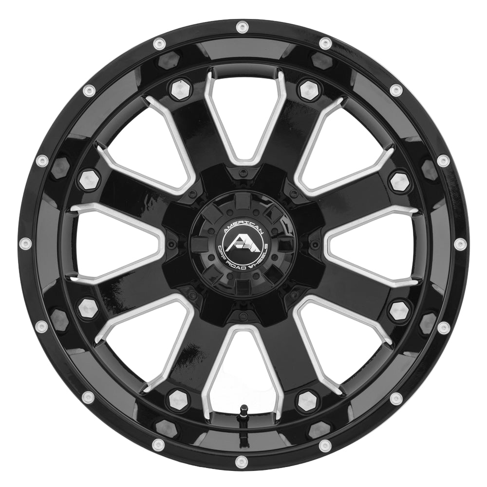 American Off-Road A108 20x10 -24 5x127mm 78.1mm Black Milled Spoke