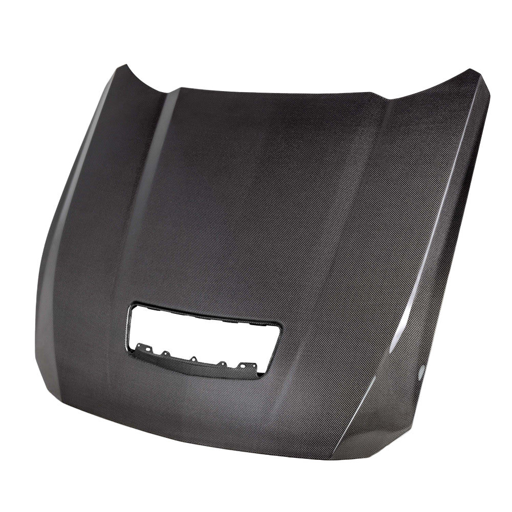 Type-OE double sided carbon fiber hood for 2024 Ford Mustang