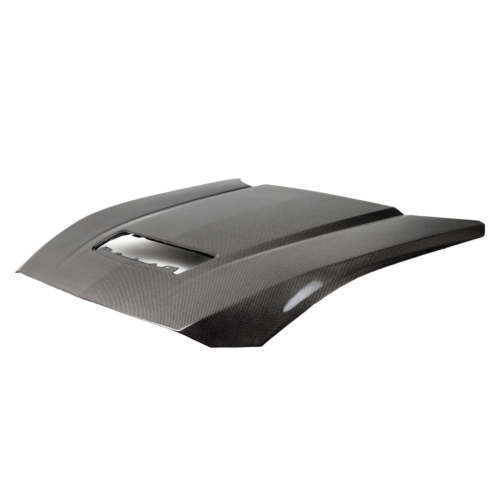 Type-OE double sided carbon fiber hood for 2024 Ford Mustang