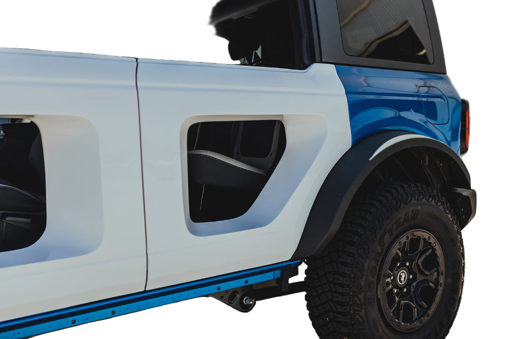 Perspective view emphasizing clean lines and factory hinge alignment