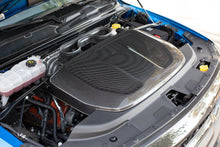 Load image into Gallery viewer, Close-up of TRX engine bay with carbon fiber cover installed