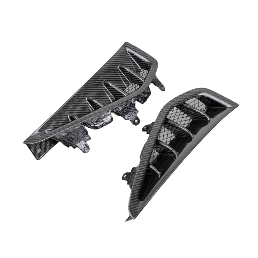 Front view of Anderson Composites Carbon Fiber Fender Vent Inserts for 2021–2024 RAM TRX