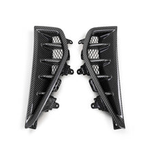 Load image into Gallery viewer, Close-up of carbon fiber weave and gloss finish on RAM TRX Fender Vent Inserts