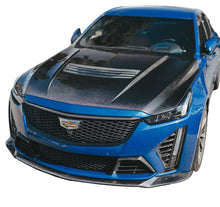 Load image into Gallery viewer, Full front view of Cadillac CT5 Blackwing with Anderson Composites Type-OE Carbon Fiber Upper Grille Trim installed