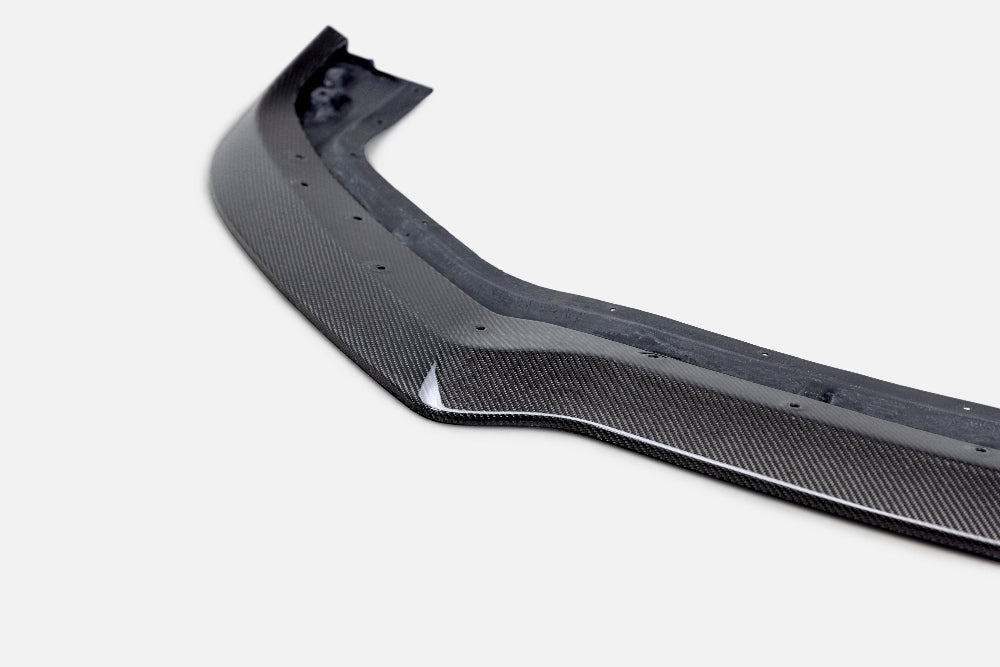 Side profile of 2021–2023 Mustang Mach 1 Type-HP Carbon Fiber Front Chin Splitter installed