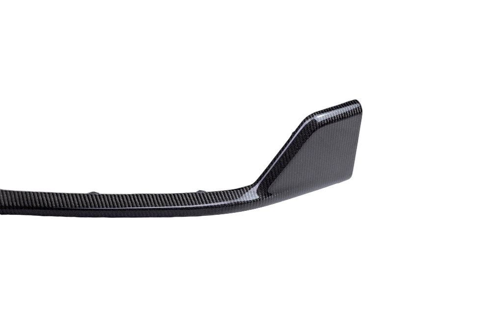 Gloss carbon fiber weave detail of Anderson Composites Mustang Mach 1 Front Chin Spoiler