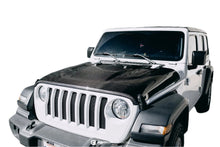 Load image into Gallery viewer, Installed View of Type-OE Carbon Fiber Hood on 2018–2023 Jeep Wrangler Rubicon