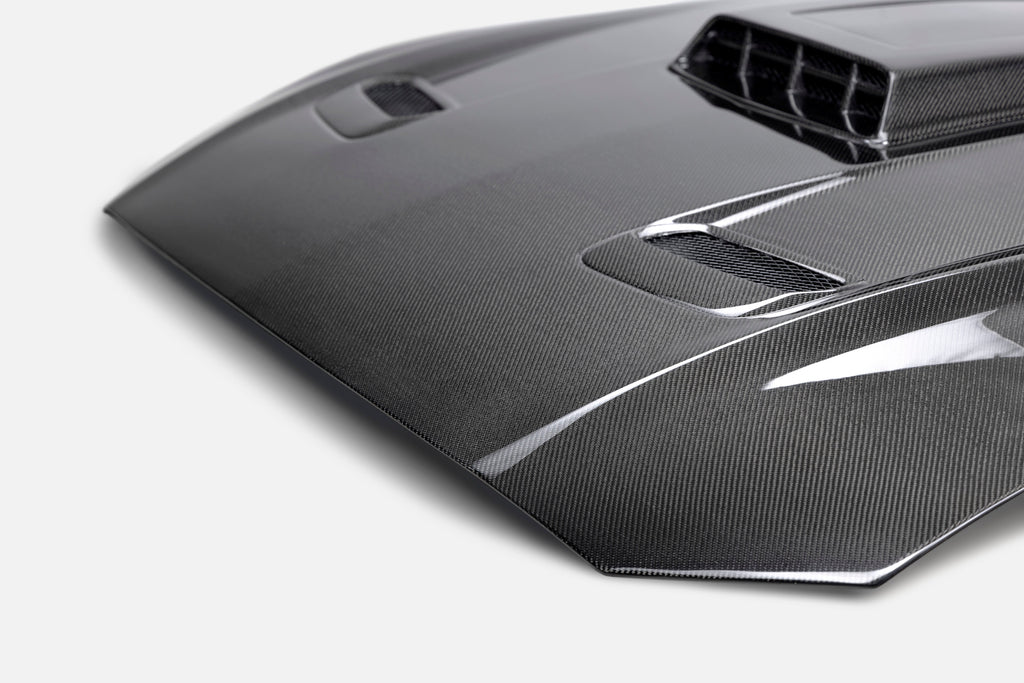 Anderson Composites 21-23 Ford Mustang Mach 1 Type-SK Double-Sided Carbon Fiber Hood  SKU: AC-HD21FDMUM1-SK-DS