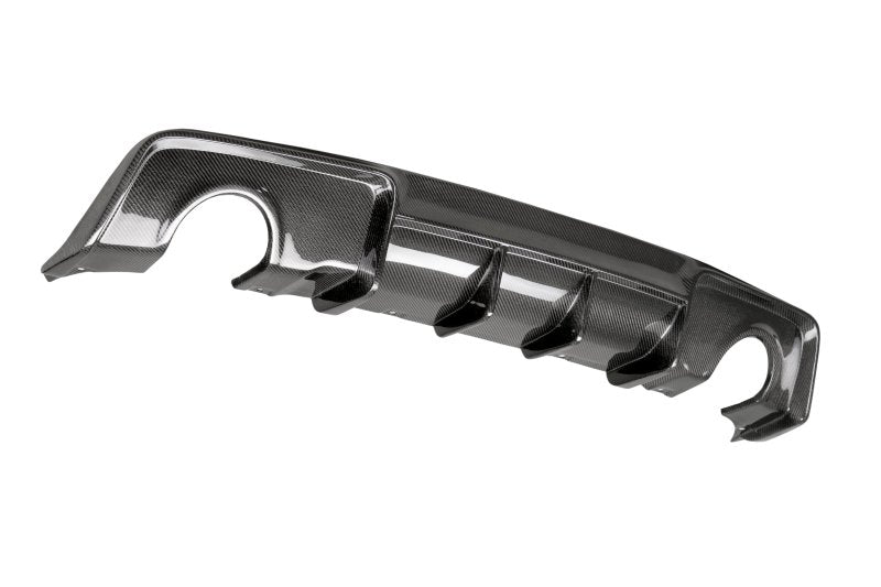 Front angled view of Anderson Composites MB carbon fiber rear diffuser for 2020–2023 Dodge Charger Widebody.