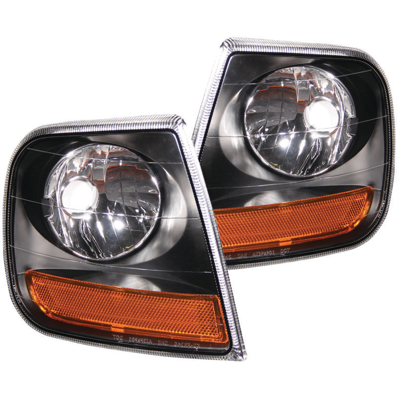 ANZO 521040 Corner Lights 97-03 Ford F-150 Black Amber