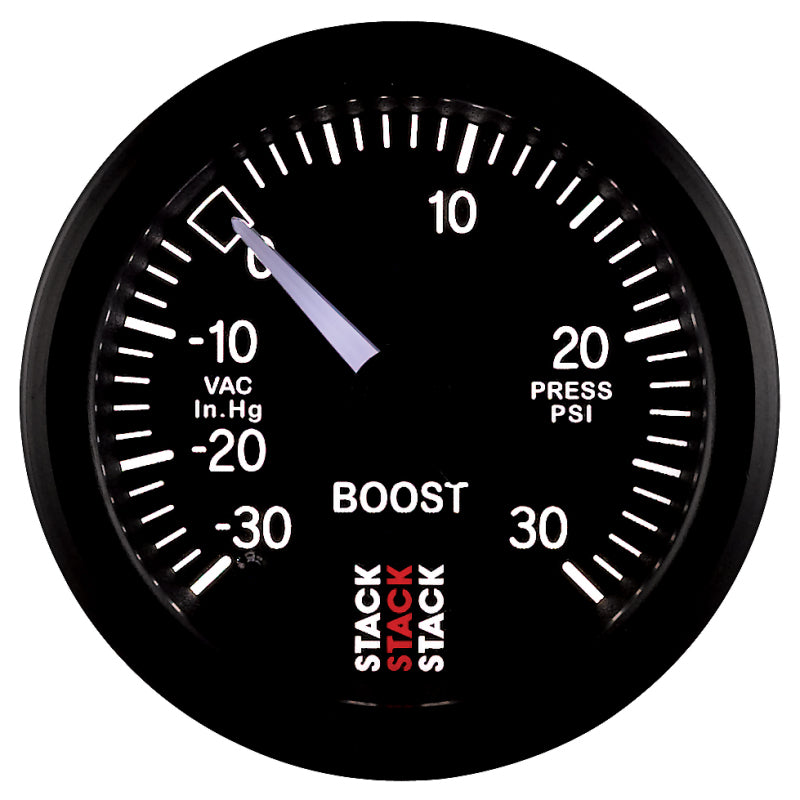 AutoMeter 52mm Mechanical Boost Gauge Black Face