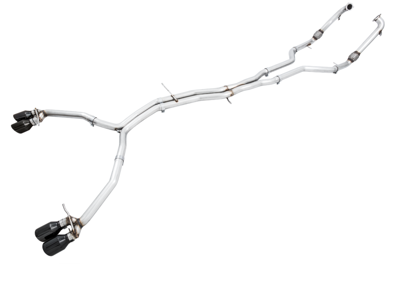 AWE Tuning Audi B9 S4 Track Edition Exhaust - Non-Resonated (Black 102mm Tips) - Black Ops Auto Works