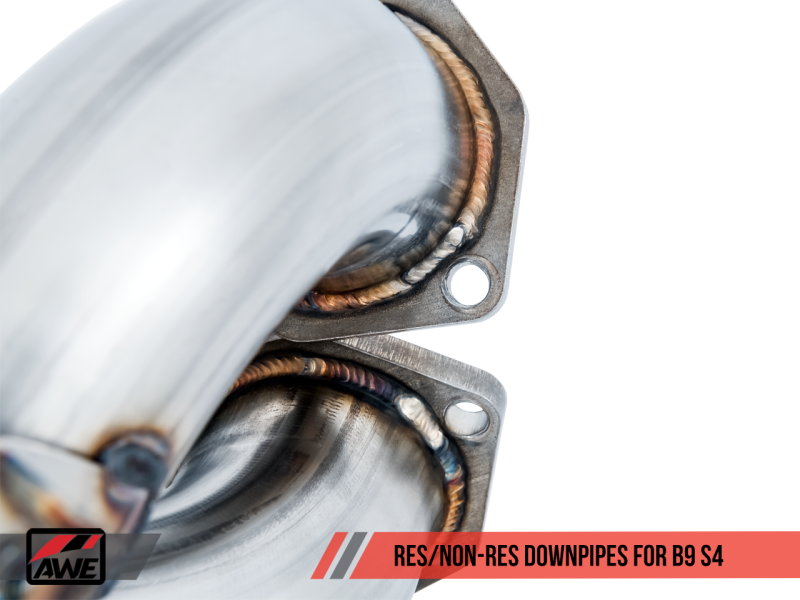 AWE Tuning Audi B9 S4 Touring Edition Exhaust - Non-Resonated (Black 102mm Tips) - Black Ops Auto Works