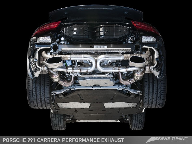 AWE Tuning 991 Carrera Performance Exhaust - Use Stock Tips - Black Ops Auto Works