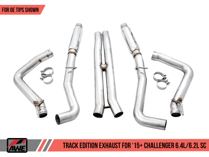AWE Tuning 2015+ Dodge Challenger 6.4L/6.2L Supercharged Track Edition Exhaust - Use Stock Tips - Black Ops Auto Works