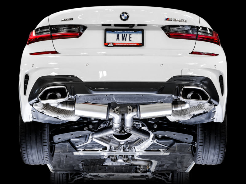 AWE Tuning 2019+ BMW M340i (G20) Resonated Touring Edition Exhaust (Use OE Tips)-Catback-AWE Tuning