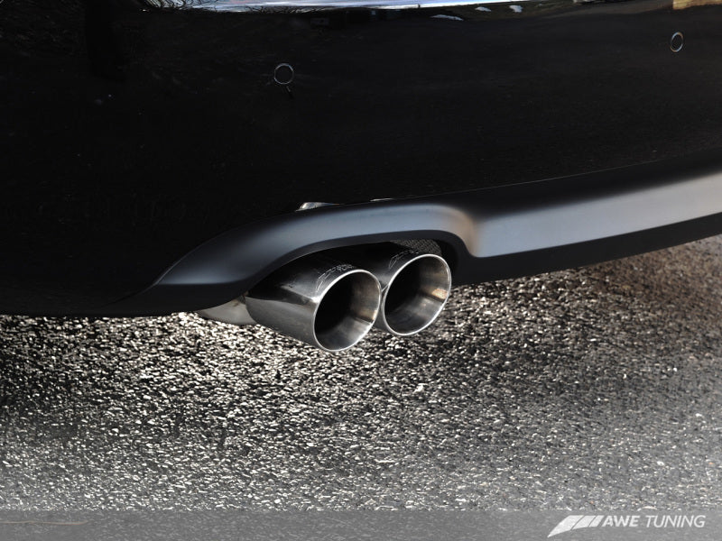 AWE Tuning Audi B8 A5 2.0T Touring Edition Single Outlet Exhaust - Polished Silver Tips - Black Ops Auto Works