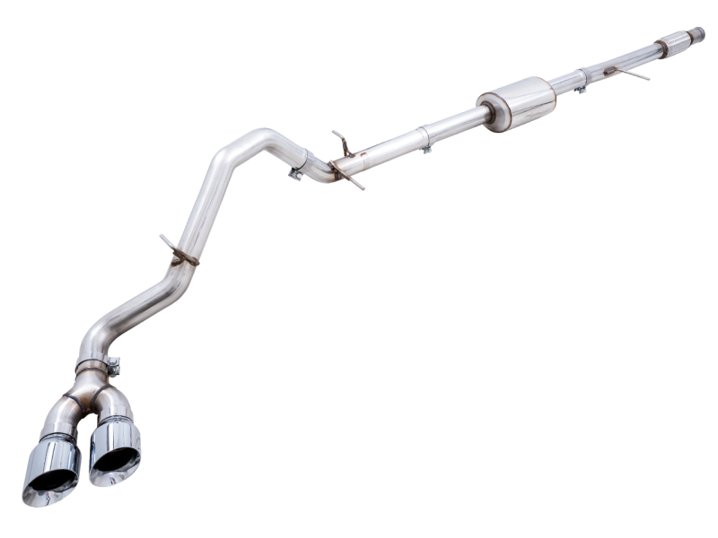 AWE Tuning 4th Gen GM 1500 5.3L 0FG Catback Dual Side Exit (Flat Bumper) - Chrome Tips - Black Ops Auto Works