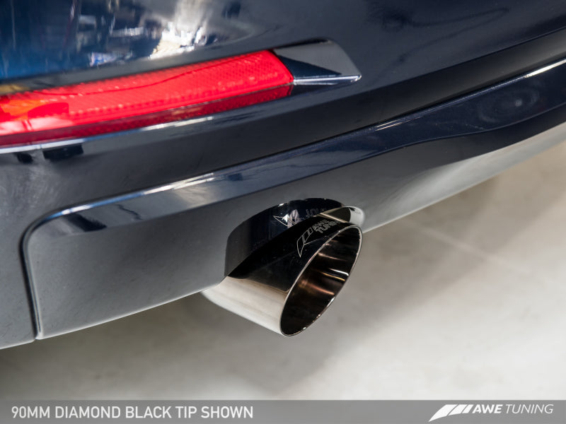 AWE Tuning BMW F30 320i Touring Exhaust w/Performance Mid Pipe - Diamond Black Tip (90mm) - Black Ops Auto Works