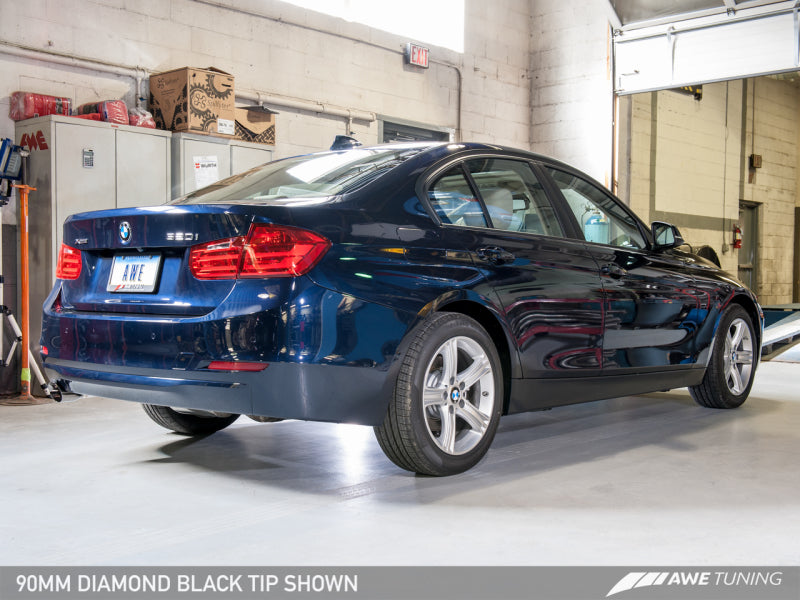 AWE Tuning BMW F30 320i Touring Exhaust w/Performance Mid Pipe - Diamond Black Tip (90mm) - Black Ops Auto Works
