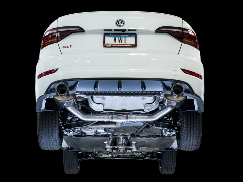 AWE Tuning 18-21 Volkswagen Jetta GLI Mk7 Touring Exhaust - Diamond Black Tips (Fits High-Flow DP) AWE Tuning