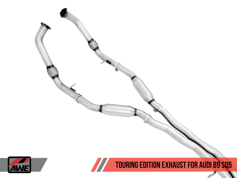 AWE Tuning Audi B9 SQ5 Resonated Touring Edition Cat-Back Exhaust - No Tips (Turn Downs) - Black Ops Auto Works