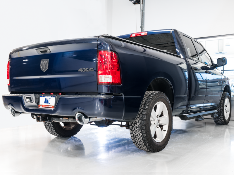 AWE Tuning 09-18 RAM 1500 5.7L (w/Cutouts) 0FG Dual Rear Exit Cat-Back Exhaust - Chrome Silver Tips - Black Ops Auto Works