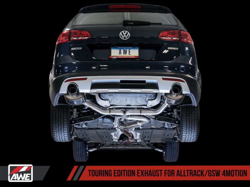 AWE Tuning VW MK7 Golf Alltrack/Sportwagen 4Motion Touring Edition Exhaust - Polished Silver Tips - Black Ops Auto Works