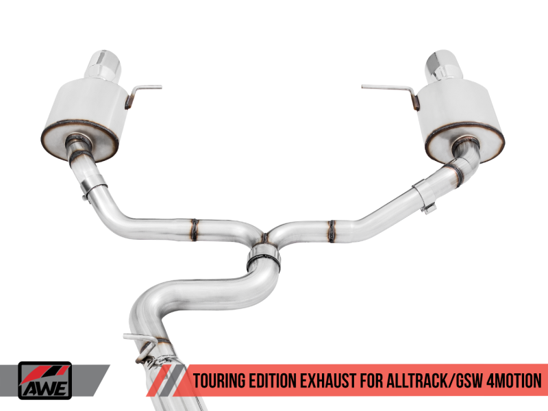 AWE Tuning VW MK7 Golf Alltrack/Sportwagen 4Motion Touring Edition Exhaust - Polished Silver Tips - Black Ops Auto Works