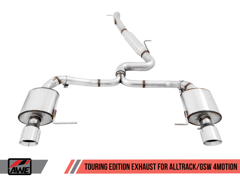AWE Tuning VW MK7 Golf Alltrack/Sportwagen 4Motion Touring Edition Exhaust - Polished Silver Tips - Black Ops Auto Works