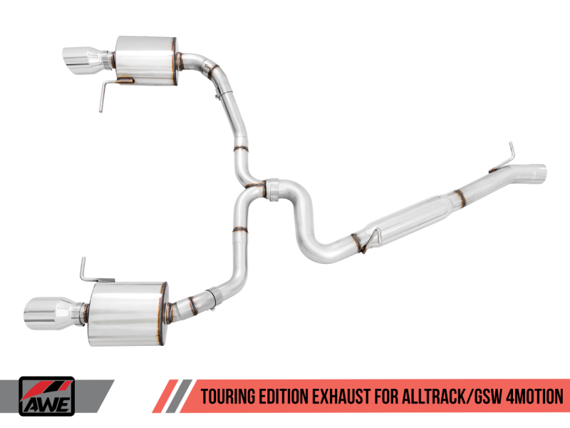 AWE Tuning VW MK7 Golf Alltrack/Sportwagen 4Motion Touring Edition Exhaust - Polished Silver Tips - Black Ops Auto Works