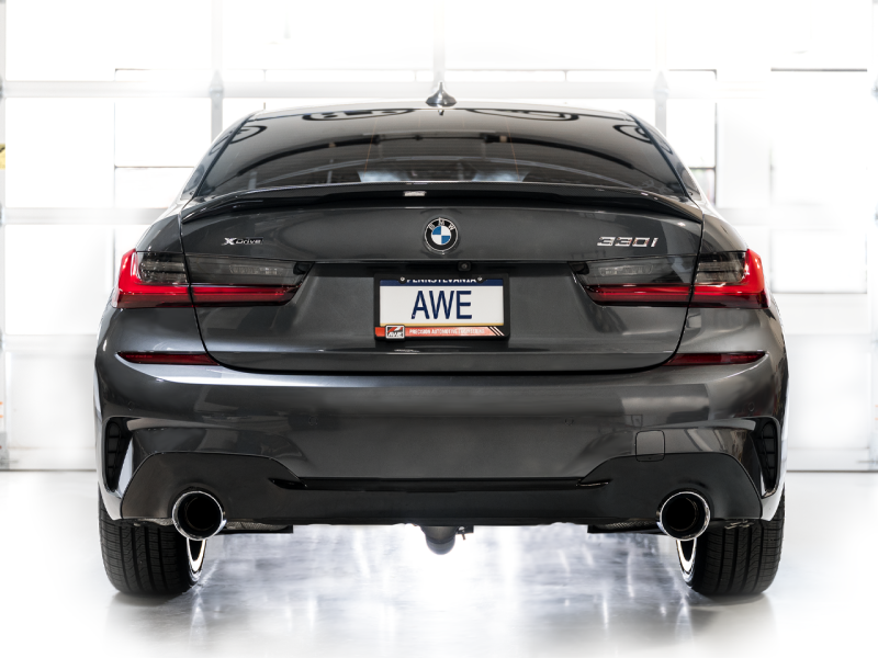 AWE 19-23 BMW 330i / 21-23 BMW 430i Base G2X Touring Axle Back Exhaust - Chrome Silver - Black Ops Auto Works