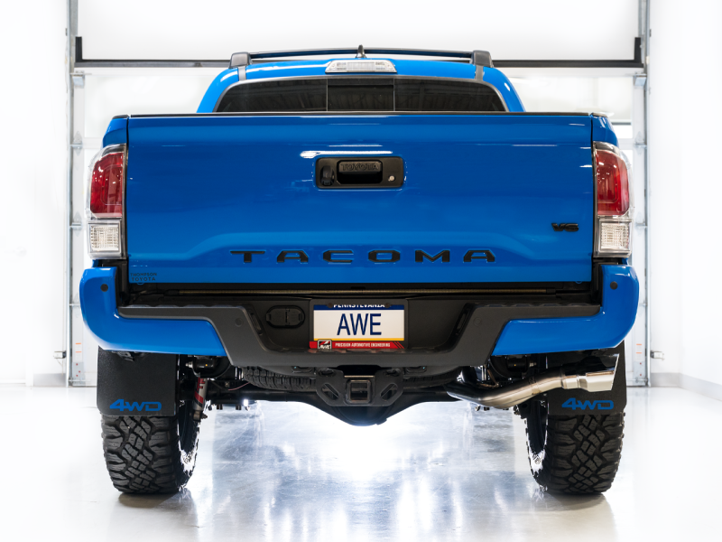 AWE 16-22 Toyota Tacoma 0FG Catback Exhaust w/ BashGuard - Dual Chrome Silver Tips - Black Ops Auto Works